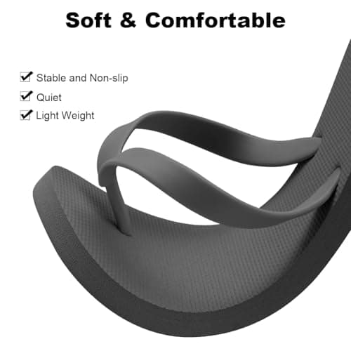 Aomig Unisex Flip Flops Ladies Girl Men Flatform Beach Flip-Flop Slim Rubber Flip Flops Women's Yoga Mat Comfortable Beach Platform Sandals Slip-Resistant Flat Flip Flops(Grey-UK Size-9-10) — view 5
