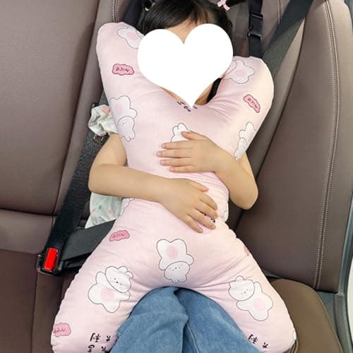 Obelunrp Car Pillow for Kids, X-Shaped Travel Pillow Cushion Comfortable Sleeping Head and Body Support Travel Cushion for Road Trips, Winter Decor — view 3