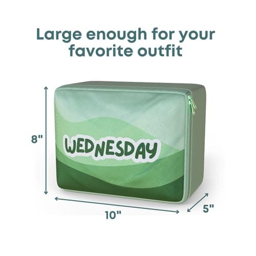 Sharing the Road Packing Cubes for Kids & Baby Days of the Week 7 Set Daily Outfit Suitcase Organizers for Boys and Girls Summer Camp, Cruise, and Family Vacation (Large) — view 3