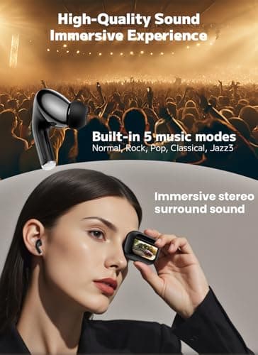 Wireless Earbuds, Smart Touchscreen Ear Buds, Noise Cancelling Headphones — view 6