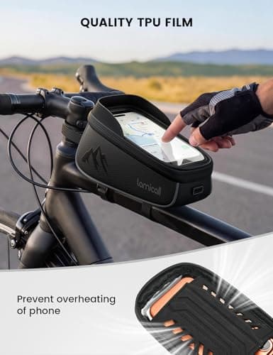 Lamicall Bike Frame Bag Waterproof, [1.6L Capacity] Bike Top Tube Phone Bag — view 3