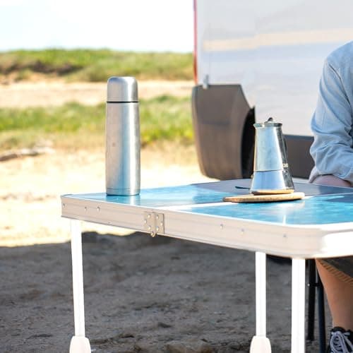 CALLARON 4 Pcs White Folding Metal Desk Legs for Table and Home Travel Use — view 6