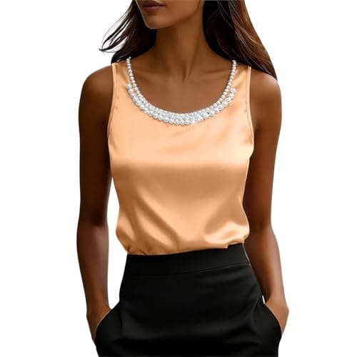 Women's Vest Top Crew Neck Slim Fit, Solid Colour, Summer Sleeveless Top for Streetwear, Parties, Lounging, Trips and Everyday Wardrobe Looks, Soft Weekend Outfit Feel, UK Wardrobe Es (Rose Gold, XXL)