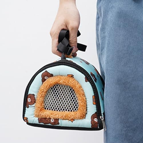 Winter Pet Travel Bag: Wool Hamster Bag, Airy Suspended Companion Case, Comfortable Crib for Sugar Glider, Padded Pocket for Guinea Pig, Comfortable — view 3