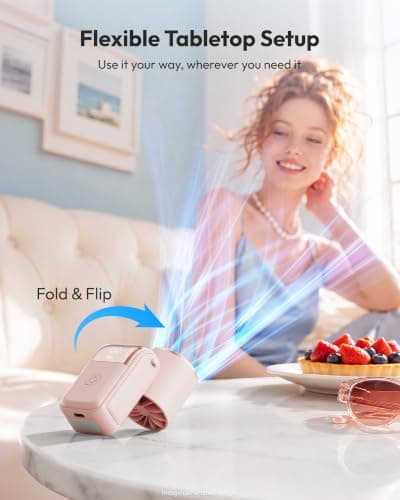 gaiatop Mini Handheld Fan Portable, 3-in-1 Foldable Small Turbo Fans — view 4