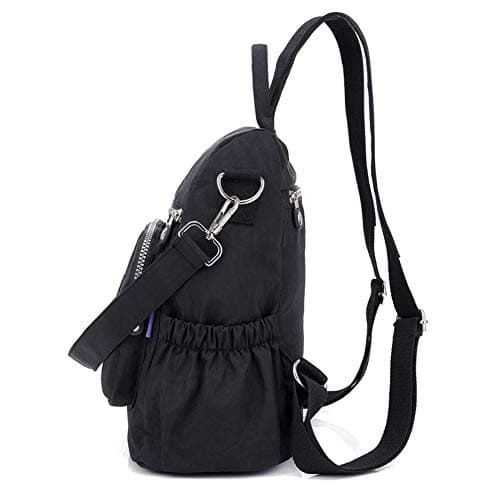 Estwell Women Backpack Ladies Rucksack Handbag Anti-theft Waterproof Nylon School Bag Travel Casual Daypack Fashion Shoulder Bag, Black — view 3