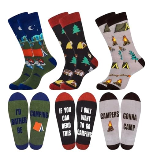 Camping Socks. 3 Pairs of Camping Socks in a box. UK Size 7-10. Camping Gift.