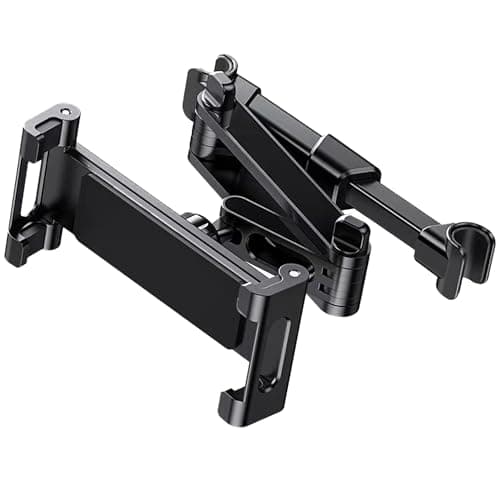 Eastrise Adjustable Car Headrest Tablet Mount Holder Auto Backseat Tablets Stand for Kids Compatible with iPad Air Mini/Cell Phone/Galaxy Tab or Other 4.7-10.5" Device (Black)