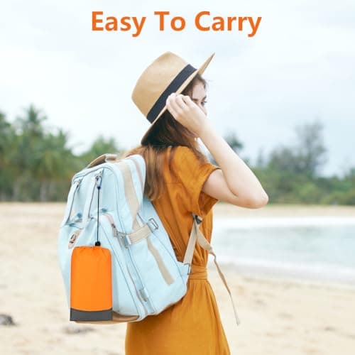 AYBUY Outdoor Travel Blanket, 200 x 210 cm Sandproof Beach Mat, Orange — view 4