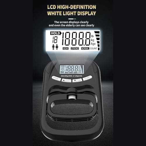 Hand Grip Dynamometer 396lbs Rechargeable Digital Display — view 3