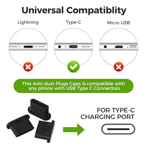 liyun 31 Pcs USB Type C Anti Dust Cap Set, 30 Pcs Port Plugs Protector with Cleaning Brush, Silicone USB C Dust Cover for All Type-C Smartphones Tablets — view 2
