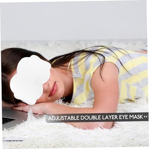 3D Contoured Sleep Eye Mask Adjustable Double Layer Beige — view 5