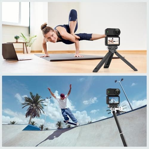Magnetic Quick Release Mount for DJI Osmo Nano Action 6, Action Camera Folding Metal Tripod Base Adapter Accessories for Osmo Nano, 1/4” Hole Compatible with Selfie Stick, Vlogging Stand, Handle — view 3