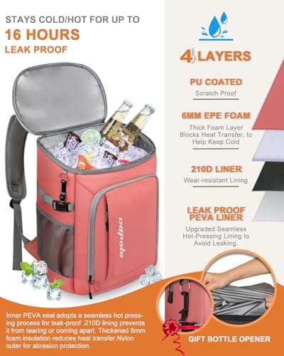 Capolo Cooler Backpack Insulated Leak Proof for Women Men Soft Cooler Bag — view 5