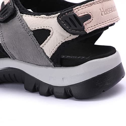Harssidanzar SL256EU Women's Summer Sports Sandals Hiking Sandals Outdoor Hiking Sandals Adjustable Strap Leather Sandals, Pink black, 9 UK — view 2