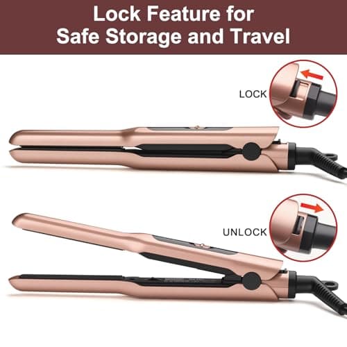 JAETON Mini Travel Hair Straightener for Short Hair, 2 Temp 180°C/210°C — view 6