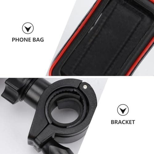 BCOATH Waterproof Bike Phone Bag with Stand, Nylon Front Pouch Black — view 5