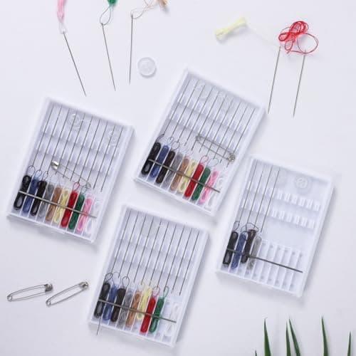 4 Pack Mini Sewing Kit Travel Size, Prethreaded Sewing Kits, Portable Needle and Thread Set with Pin Button for Travel, Home, Dorm, Hotel — view 3