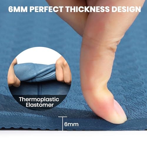 Good Nite Foldable Yoga Mat Non Slip Portable Fitness Mat Foldable Light Gym Mat Pilates Sport Travel Exercise Mat for Women Men 183 x 61 x 0.6 cm(Navy) — view 5