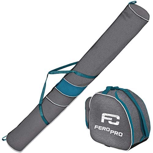 Ferocity Premium Ski set Ski bag Ski Sack for 1 Pair Ski 170 cm and Cover for ski boot BOOT BAG Len turquoise [053]