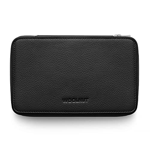 Woolnut Full-Grain Leather Tech Pouch Organizer for Accessories - Green/Travel Cable Organiser Bag and Power Bank Case for Mens Travel Gadgets with Cable Storage — view 4