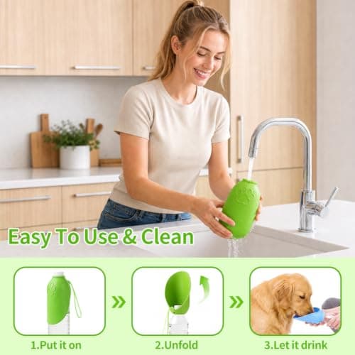 Adiwo 2Pcs Portable Silicone Pet Water Fountain, Dog Water Dispenser — view 4