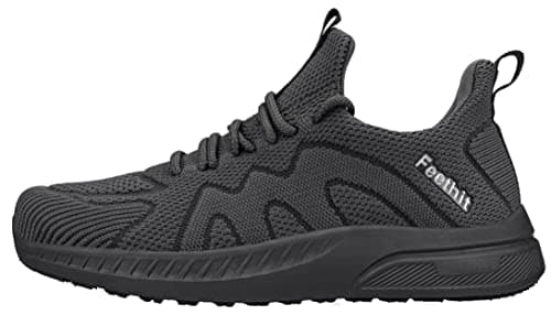 Feethit Trainers Men's Walking Shoes Comfortable Sports Tennis Dark Grey 7 — view 4