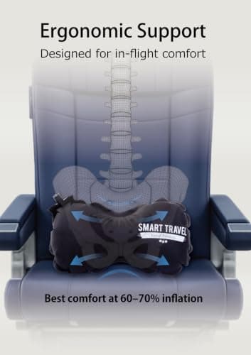 SMART TRAVEL Inflatable Lumbar Support Travel Pillow for Airplane Seat — view 4