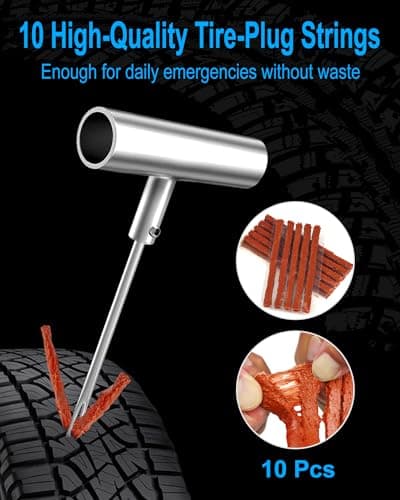 Beanewone Tyre Repair Kit, Car Tyre Puncture Repair Kit for Heavy-Duty Professional-Grade Vehicles, All-Terrain Vehicles, Motorcycles, Truck Tyres, Puncture Repair Kit Car, Emergency Puncture Repair — view 4