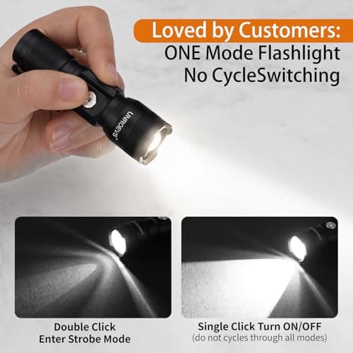 UNROEVS Pocket Flashlight Rechargeable with 1200 Lumens,Mini Small EDC Flashlights with Magnet & Clip,Compact Powerful Flash Light-Zoomable,Adjustable Brightness and 1 Mode for Everyday Carry. — view 3