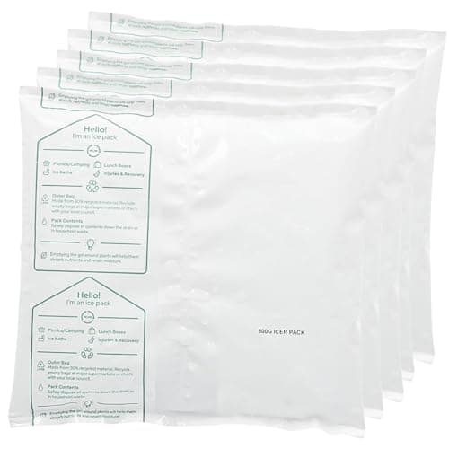 Reusable Ice Gel Pack Multipurpose Ice Cold Pack for Sports Muscle Injury Picnic Camping Food Cooler Ice Packs (5 Pack)