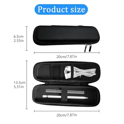 Small Pencil Case Slim, Black Hard Shell Pen Case Pouch — view 3