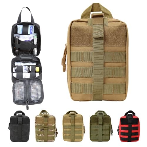 SMOORITA Tactical Molle Pouch Medical First Aid Pouch Empty Bag Only, Khaki — view 3