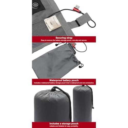 Heated Sleeping Bag Liner, Rechargeable Sleeping Blanket, Adjustable Thermal Layer, Portable Warm Mat, 3 Adjustable Temperature Levels with 6 Heating Zones, for Hiking Outdoor Picnic Travel — view 5
