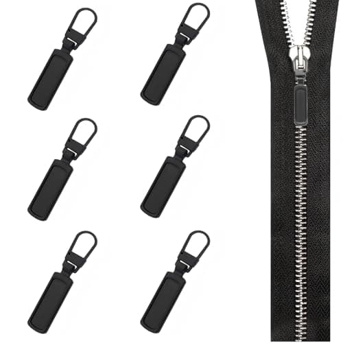JXAurix 6 Piece Zip Repair Set, Zip Repair Kit Replacement Zipper for Zip Metal Zipper Pull for Clothes, Luggage, Backpacks and Suitcases