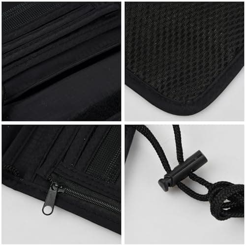 Amexo Neck Pouch Travel Wallet Secure Neck Wallet Travel Documents Holder Chest Bag for Travel Neck Pouches with RFID Blocking Travel Wallet Organizer for Passport Cash cards Keys — view 3