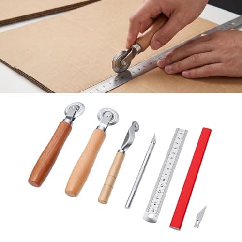 Aramox Cardboard Creasing Tool with 3 Scoring Wheels, 8.47oz — view 3