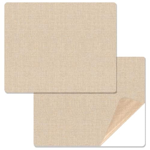 2 Pcs Fabric Repair Patch, Self-Adhesive Canvas Repair Patch 11x8 inch Waterproof Fabric Patches Linen Canvas Repair Kit for Sofas, Tents, Furniture, Awnings, Car Seats (Beige)