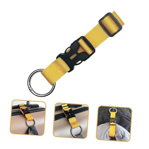 Healeved 2pcs Adjustable Double Luggage Straps with Buckle Elastic Suitcase Belt for Travel Break Resistant Webbing with Spring Ring Yellow Travel Packing Straps for Business and Leisure — view 5