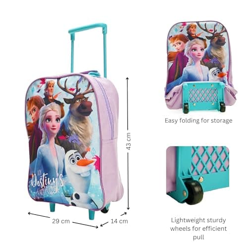 trolleys Frozen Kids Cabin Bag Suitcase - Lightweight with Wheels & Telescopic Handle - Ideal for Short Breaks, Holidays, Sleepovers, School Trips — view 3