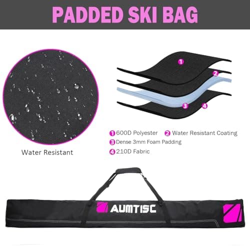 AUMTISC Ski Bag Ski and Boot Bag Combo for 1 Pair of Skis — view 2