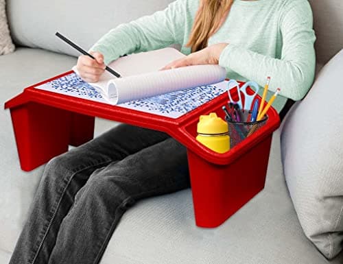 JMS we create smile - Plastic Activity Tray Portable Laptop Desk - Red Colour Large Lap Table Multipurpose Travel Tray for Girls & boys (Red) — view 5