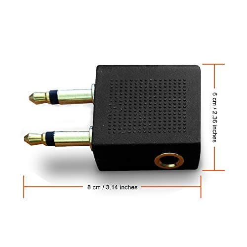 2Pcs Gold-Plated Airplane Flight Headphone Adapters, for In-Flight Audio — view 3