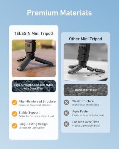 TELESIN Mini Tripod for DJI Osmo Pocket 4P/4/3 Insta360 Luna Ultra — view 4