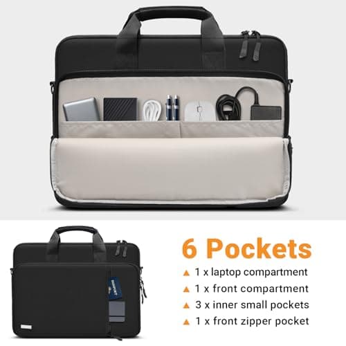 TECOOL 15.6 16 Inch Laptop Bag, 360 Protective Case Sleeve Messenger Bag — view 6