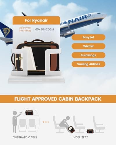 LOVEVOOK Ryanair Cabin Bags 40x30x20 Underseat, Carry on Travel Backpack — view 3