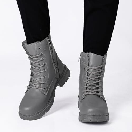 Topwolve Women's Boots Waterproof Ankle Booties Ladies Walking Boots Outdoor Side Zipper Warm Lined Snow Booties,Grey(with Lined),3 UK — view 2