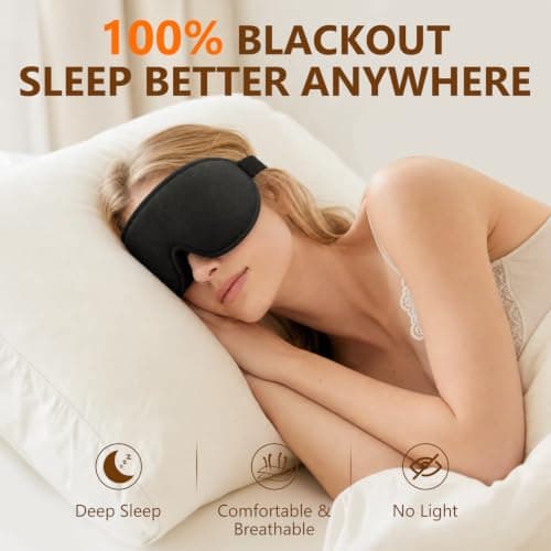 Sleep Mask with Earplugs, 3D Blackout Eye Mask for Sleeping and Travel — view 2
