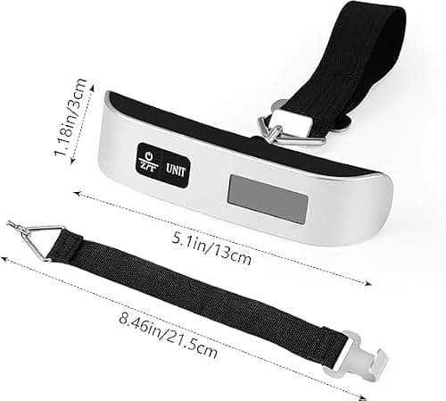 Digital Luggage Scale with Temperature Sensor – 110lb/50kg Capacity, Backlit LCD, Tare Function, Lightweight & Portable - Black — view 5