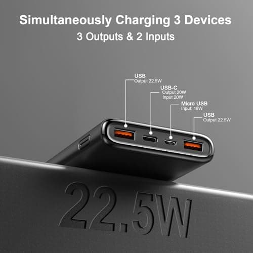 Power Bank Fast Charging 10000mAh, 22.5W Portable Charger USB C Input & Output Powerbank with LED Display, PD3.0 QC4.0 Phone Battery Pack for iPhone17/16/15/14/13/12, Android More，2026 Light Green — view 3